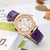 Montre pour dames en cuir & strass