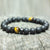 Bracelets perle en bois et lave pour homme