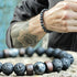 Bracelet perles de lave naturelle pour homme